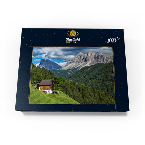 Farmhouse near Afers against Peitlerkofel (2675m), Aferer Geisler, Brixen, Dolomites, Trentino-South Tyrol 1000 Jigsaw Puzzle box view1