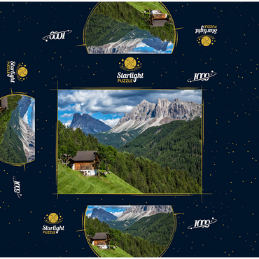 Farmhouse near Afers against Peitlerkofel (2675m), Aferer Geisler, Brixen, Dolomites, Trentino-South Tyrol 1000 Jigsaw Puzzle box 3D Modell