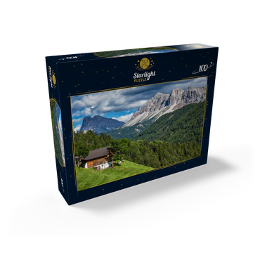 Farmhouse near Afers against Peitlerkofel (2675m), Aferer Geisler, Brixen, Dolomites, Trentino-South Tyrol 100 Jigsaw Puzzle box view1