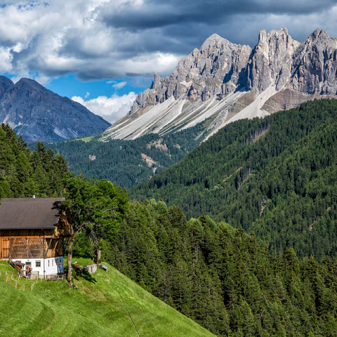 Farmhouse near Afers against Peitlerkofel (2675m), Aferer Geisler, Brixen, Dolomites, Trentino-South Tyrol 100 Jigsaw Puzzle 3D Modell