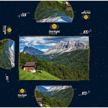 Farmhouse near Afers against Peitlerkofel (2675m), Aferer Geisler, Brixen, Dolomites, Trentino-South Tyrol 100 Jigsaw Puzzle box 3D Modell