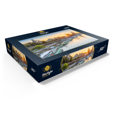 Brühl Terrace on the Elbe with the Frauenkirche, Palace and the Hofkirche at sunset 500 Jigsaw Puzzle box view1