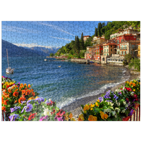 puzzleplate Varenna on Lake Como, Province of Lecco, Lombardy, Italy 500 Jigsaw Puzzle