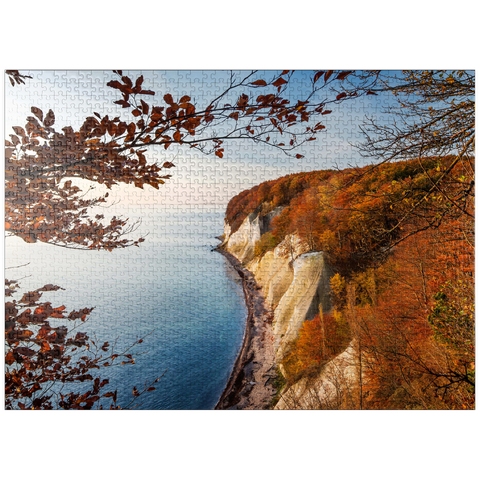 puzzleplate Beech forest on the chalk coast in Jasmund National Park, Rügen Island - Germany 1000 Jigsaw Puzzle