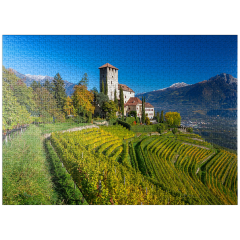 puzzleplate Lebenberg Castle, Cerms near Lana, Province of Bolzano, Trentino-Alto Adige, Italy 1000 Jigsaw Puzzle