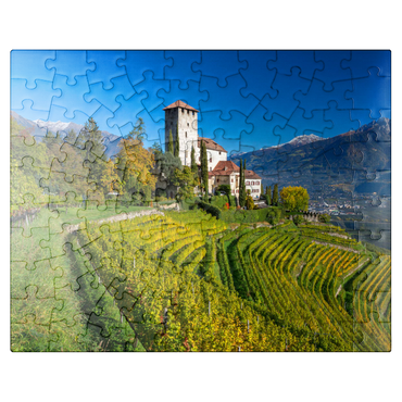 puzzleplate Lebenberg Castle, Cerms near Lana, Province of Bolzano, Trentino-Alto Adige, Italy 100 Jigsaw Puzzle