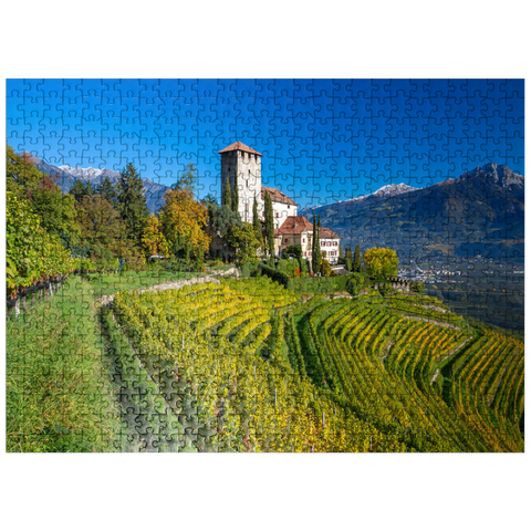 puzzleplate Lebenberg Castle, Cerms near Lana, Province of Bolzano, Trentino-Alto Adige, Italy 500 Jigsaw Puzzle