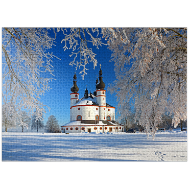 puzzleplate Holy Trinity Church Kappl - pilgrimage church of the Most Holy Trinity in winter near Waldsassen 1000 Jigsaw Puzzle