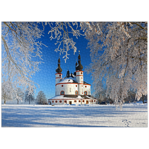 puzzleplate Holy Trinity Church Kappl - pilgrimage church of the Most Holy Trinity in winter near Waldsassen 1000 Jigsaw Puzzle