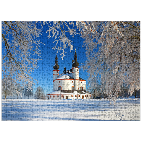 puzzleplate Holy Trinity Church Kappl - pilgrimage church of the Most Holy Trinity in winter near Waldsassen 500 Jigsaw Puzzle