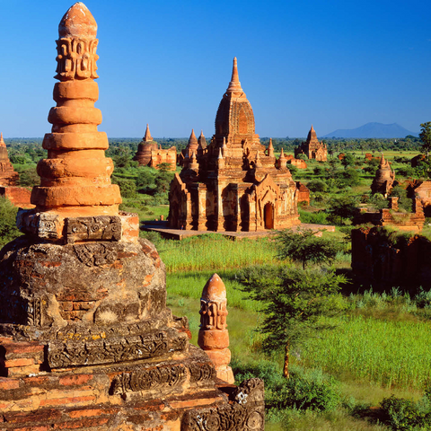 Pagodas in the southeast of the Bagan Plain, Mandalay, Myanmar (Burma) 1000 Jigsaw Puzzle 3D Modell