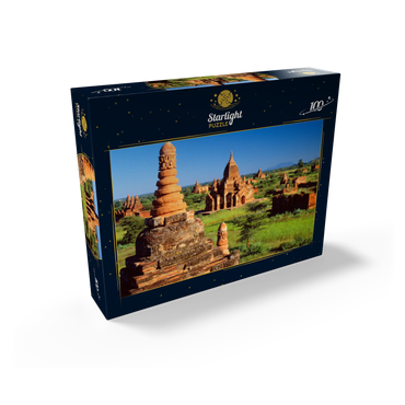 Pagodas in the southeast of the Bagan Plain, Mandalay, Myanmar (Burma) 100 Jigsaw Puzzle box view1