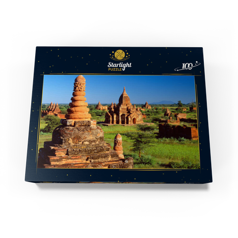Pagodas in the southeast of the Bagan Plain, Mandalay, Myanmar (Burma) 100 Jigsaw Puzzle box view1