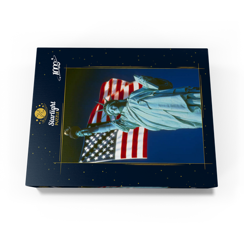 Statue of Liberty with American Flag, Manhattan, New York City - USA 1000 Jigsaw Puzzle box view1