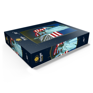 Statue of Liberty with American Flag, Manhattan, New York City - USA 100 Jigsaw Puzzle box view1