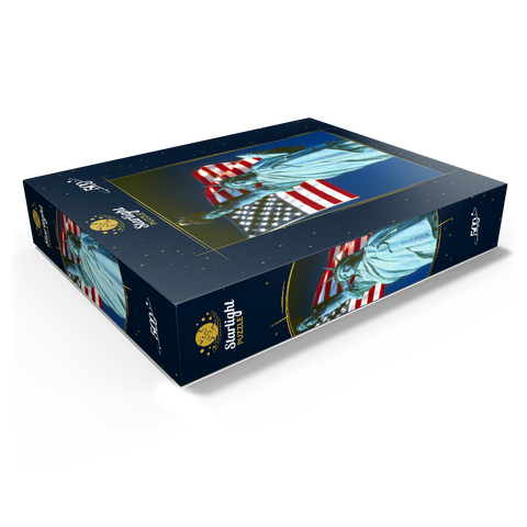 Statue of Liberty with American Flag, Manhattan, New York City - USA 500 Jigsaw Puzzle box view1