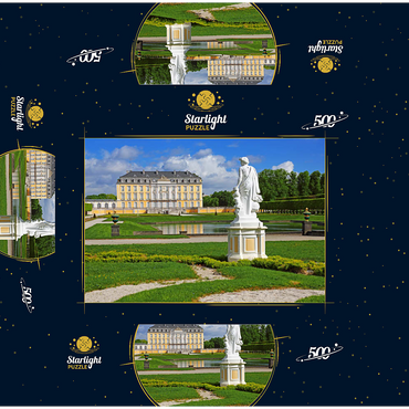 Augustusburg Castle Garden in Brühl between Cologne and Bonn, Germany 500 Jigsaw Puzzle box 3D Modell