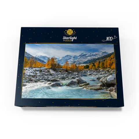 River Ova in Val Mortertsch with the Bernina Group 100 Jigsaw Puzzle box view1