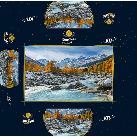 River Ova in Val Mortertsch with the Bernina Group 100 Jigsaw Puzzle box 3D Modell