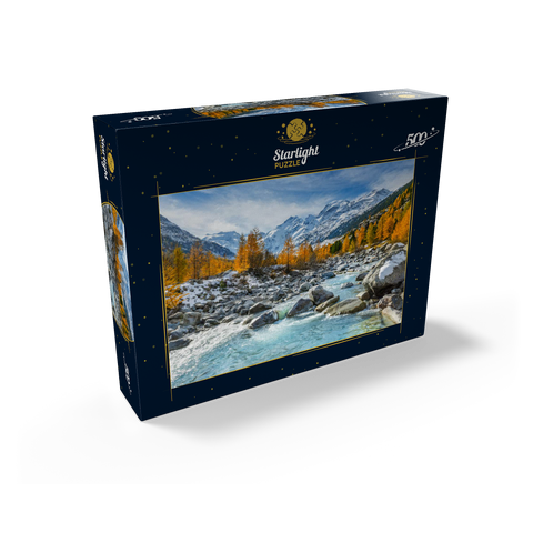 River Ova in Val Mortertsch with the Bernina Group 500 Jigsaw Puzzle box view1