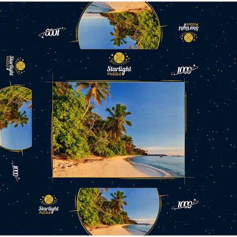 Beach Anse Forbans, East Coast, Mahe Island, Seychelles 1000 Jigsaw Puzzle box 3D Modell