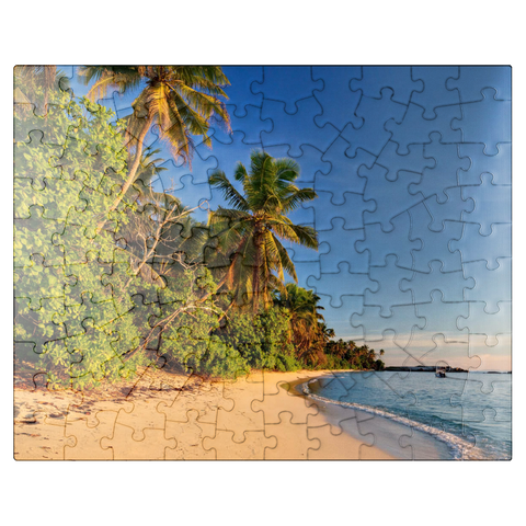 puzzleplate Beach Anse Forbans, East Coast, Mahe Island, Seychelles 100 Jigsaw Puzzle