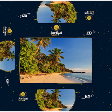 Beach Anse Forbans, East Coast, Mahe Island, Seychelles 100 Jigsaw Puzzle box 3D Modell