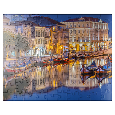 puzzleplate Boats of the moliceiros, former seaweed fishermen on the canal in the university town of Aveiro, Central Region. 100 Jigsaw Puzzle