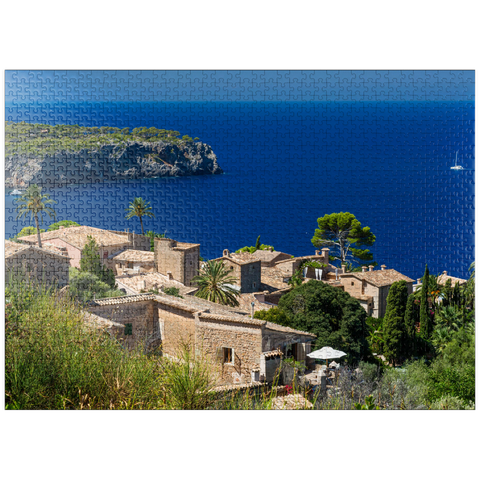 puzzleplate View over Lluc Alcari into Cala de Deia, Mallorca, Balearic Islands, Spain 1000 Jigsaw Puzzle