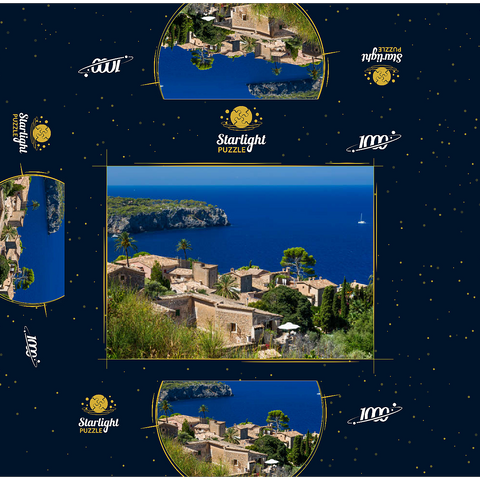 View over Lluc Alcari into Cala de Deia, Mallorca, Balearic Islands, Spain 1000 Jigsaw Puzzle box 3D Modell