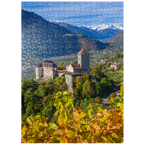 puzzleplate Castle Tyrol against Stelvio National Park, Dorf Tirol near Merano, Province of Bolzano, Trentino-Alto Adige 500 Jigsaw Puzzle