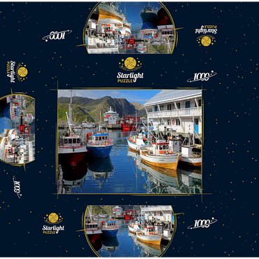 Fishing harbor in Honningsvag, Mageröya Island, Finnmark, Norway 1000 Jigsaw Puzzle box 3D Modell
