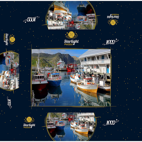 Fishing harbor in Honningsvag, Mageröya Island, Finnmark, Norway 1000 Jigsaw Puzzle box 3D Modell