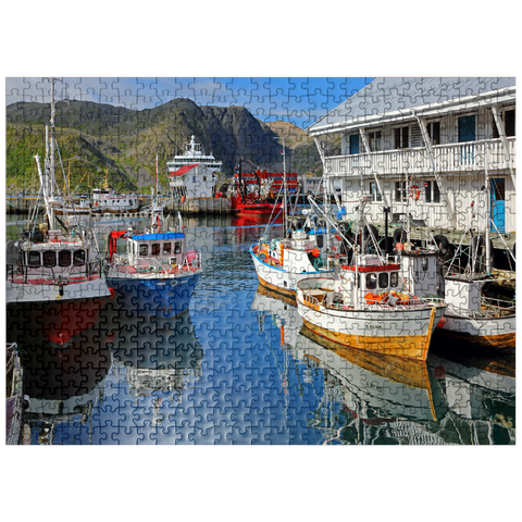 puzzleplate Fishing harbor in Honningsvag, Mageröya Island, Finnmark, Norway 500 Jigsaw Puzzle