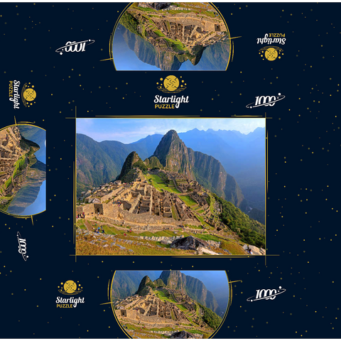 Inca Fortress Machu Picchu over Urubamba Valley, Cusco, Urubamba Province, Peru 1000 Jigsaw Puzzle box 3D Modell