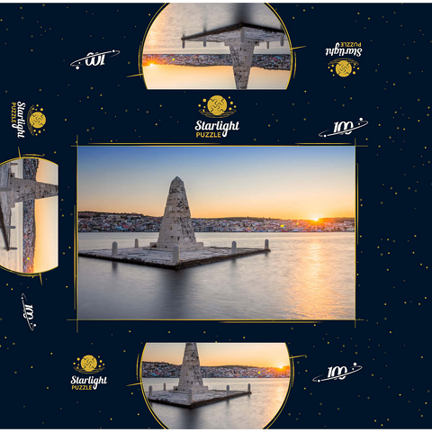 Obelisk in Argostoli bay in the sunset, Kefalonia island, Ionian Islands, Greece 100 Jigsaw Puzzle box 3D Modell