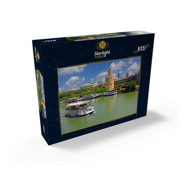 Excursion boats on the Guadalquivir with the Torre del Oro, Seville, Andalusia, Spain 1000 Jigsaw Puzzle box view1