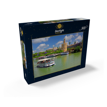 Excursion boats on the Guadalquivir with the Torre del Oro, Seville, Andalusia, Spain 500 Jigsaw Puzzle box view1