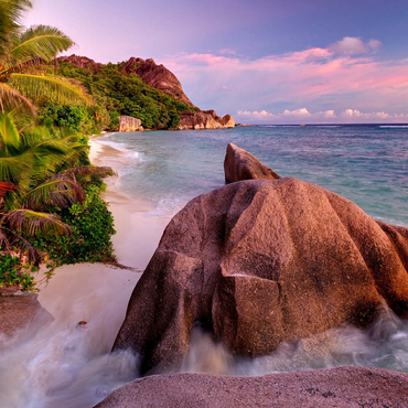 Granite rocks on the beach Anse Source d' Argent, La Digue Island, Seychelles 100 Jigsaw Puzzle 3D Modell