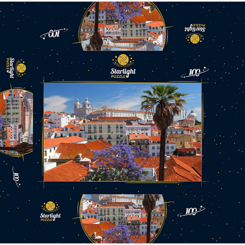 Alfama district, Lisbon, Estremadura, Lisboa, Portugal 100 Jigsaw Puzzle box 3D Modell