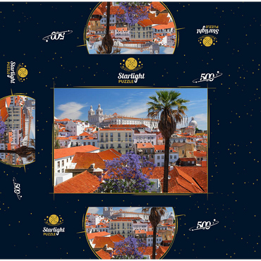 Alfama district, Lisbon, Estremadura, Lisboa, Portugal 500 Jigsaw Puzzle box 3D Modell