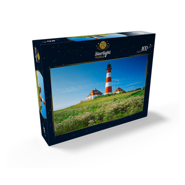 Lighthouse in Wadden Sea National Park, Westerhever, Germany 100 Jigsaw Puzzle box view1