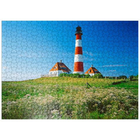 puzzleplate Lighthouse in Wadden Sea National Park, Westerhever, Germany 500 Jigsaw Puzzle