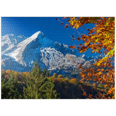 puzzleplate Alpspitze (2628m) in autumn, Garmisch-Partenkirchen 1000 Jigsaw Puzzle