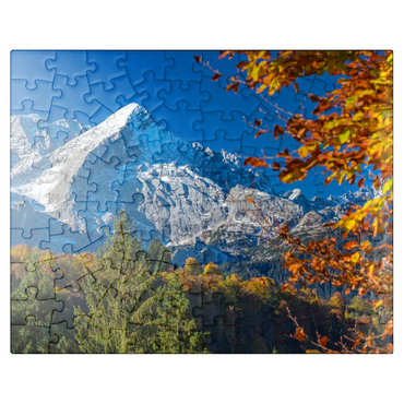 puzzleplate Alpspitze (2628m) in autumn, Garmisch-Partenkirchen 100 Jigsaw Puzzle