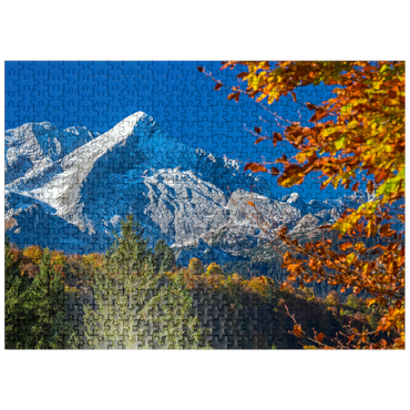 puzzleplate Alpspitze (2628m) in autumn, Garmisch-Partenkirchen 500 Jigsaw Puzzle