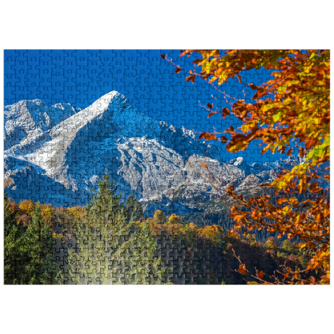 puzzleplate Alpspitze (2628m) in autumn, Garmisch-Partenkirchen 500 Jigsaw Puzzle