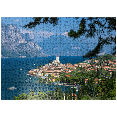 puzzleplate View to Malcesine at Lake Garda with the Scaligerburg (14/15 c.), province Verona, Veneto, Italy 500 Jigsaw Puzzle