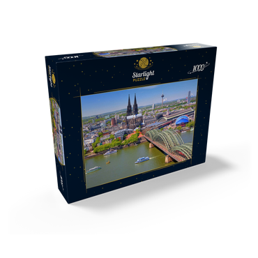 View over the Rhine with Cologne Cathedral and Hohenzollern Bridge, Cologne 1000 Jigsaw Puzzle box view1