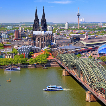 View over the Rhine with Cologne Cathedral and Hohenzollern Bridge, Cologne 1000 Jigsaw Puzzle 3D Modell